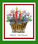 Candle Wooden Basket Card